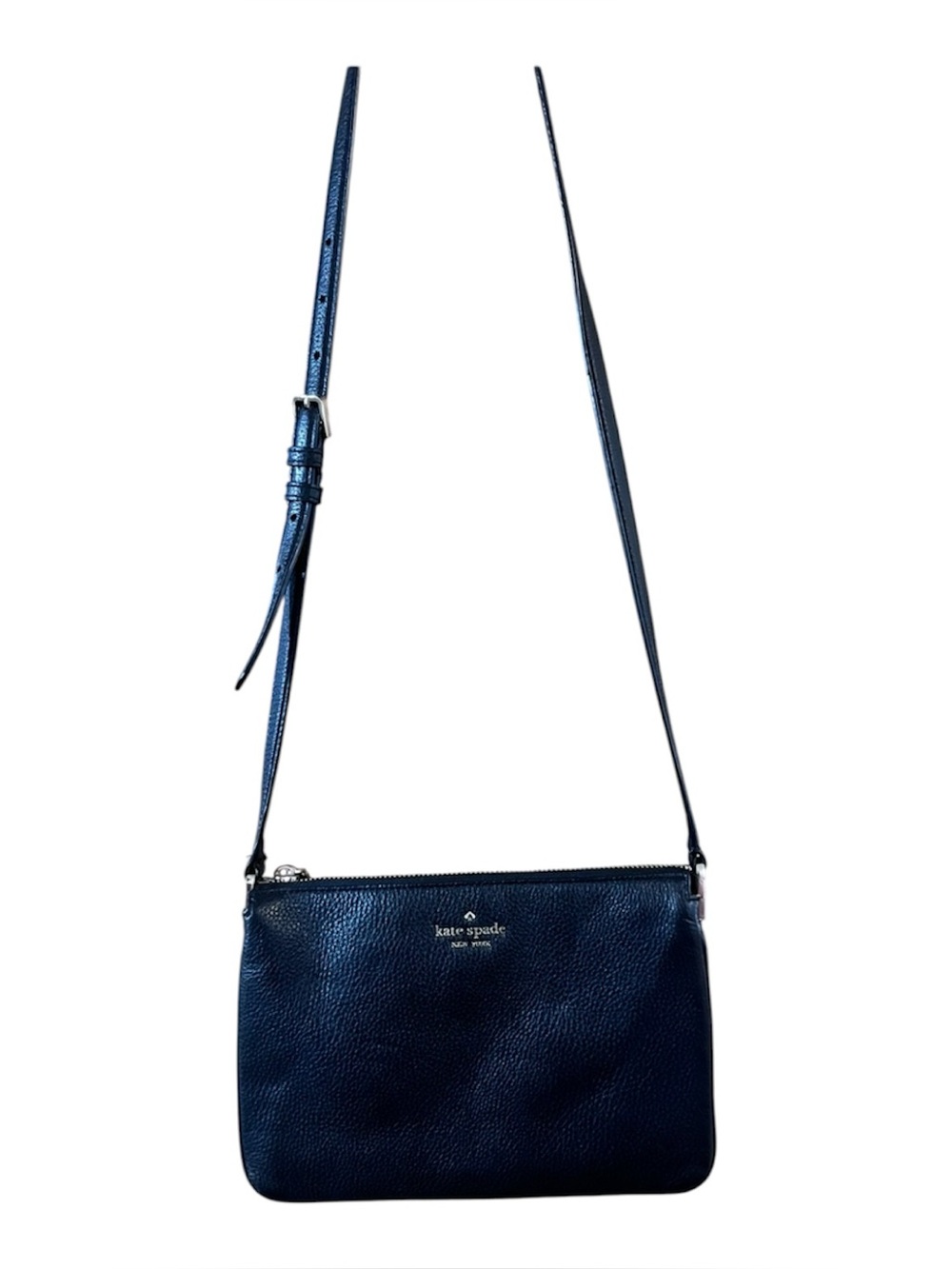 kate spade Black Pebbled Leather Small Crossbody with Gold Hardware